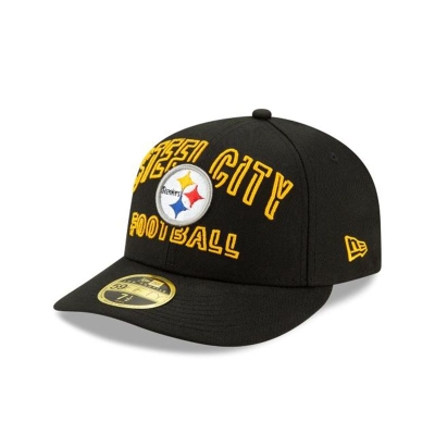 Black Pittsburgh Steelers Hat - New Era NFL NFL Draft Alternate Low Profile 59FIFTY Fitted Caps USA2708943